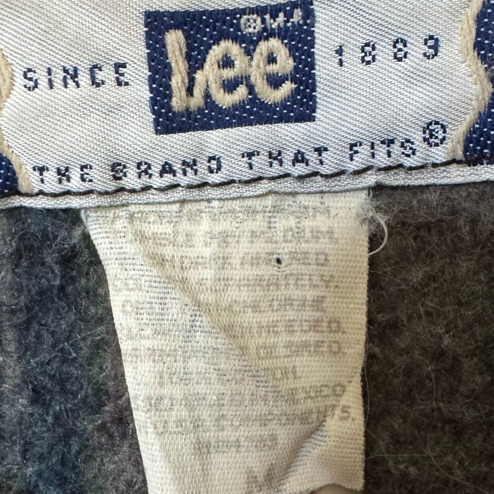 Vintage Lee Jean Jacket Stormrider Black Denim Coat Blanket Lined Mens Medium - Picture 4 of 8